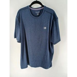 Champion T-shirt Men's X-Large Blue Short Sleeve logo athletic Crew Neck